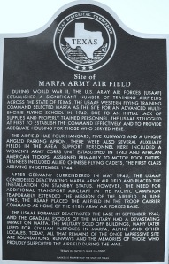 Site of Marfa Army Air Field Marker