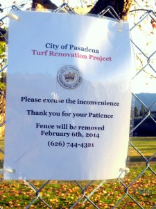 Fence will be removed Feb 6th